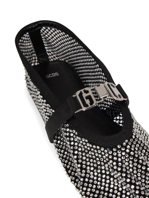 GCDS crystal-embellished ballet flats - Silver