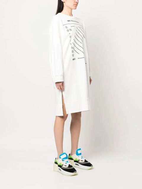 MM6 Maison Margiela logo print sweatshirt dress - White