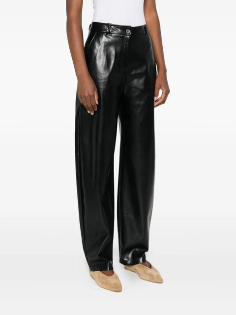 PINKO leather-effect trousers - Black