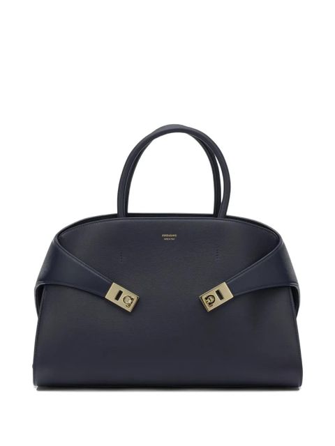 Ferragamo Gancini-plaque leather tote bag - Blue - zdjęcie produktu nr 1