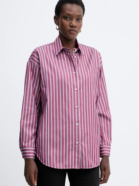 Simona Corsellini koszula bawełniana damska kolor bordowy relaxed z kołnierzykiem klasycznym A25CPCA01201 - zdjęcie produktu nr 1