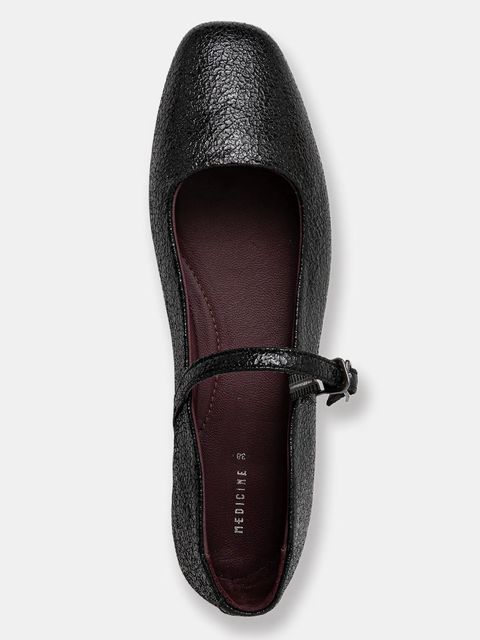 Medicine baleriny skórzane kolor czarny