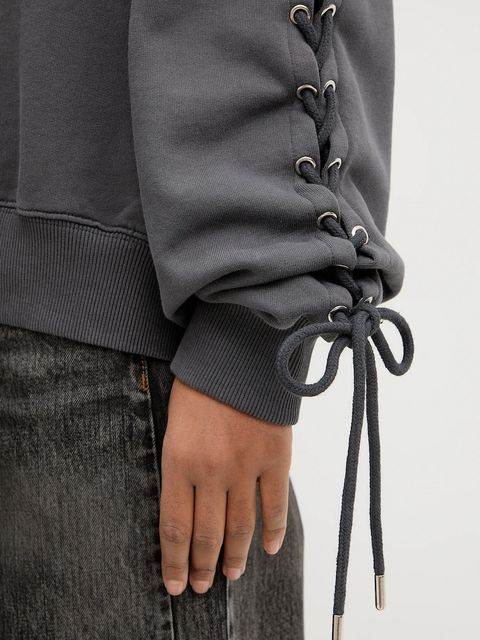 Rotate bluza bawełniana damska kolor szary gładka 1154681205