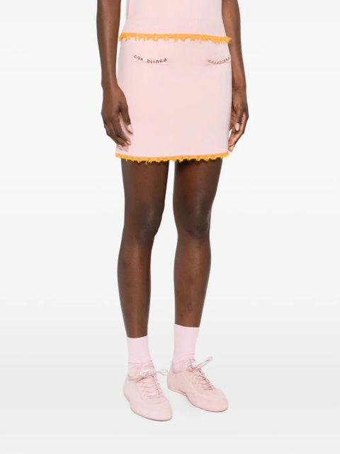 Casablanca logo-embellishment mini skirt - Pink
