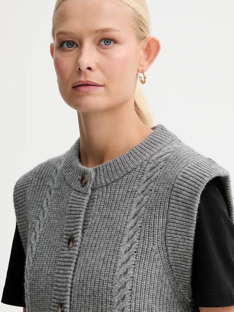 Levi's kamizelka z dodatkiem wełny damski kolor szary ciepły 0038D