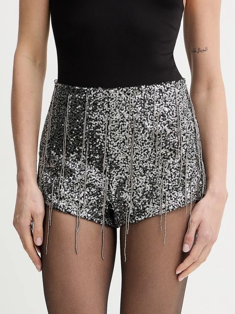 Bardot szorty damskie kolor czarny z aplikacją high waist 60208PB1 - zdjęcie produktu nr 1