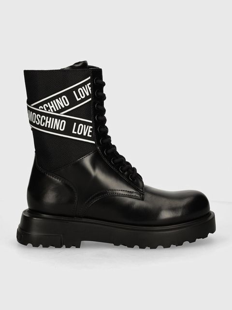 Love Moschino workery damskie kolor czarny na platformie JA24094G1LIA700A
