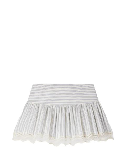 SANDRO striped lace-trim skorts - Neutrals - zdjęcie produktu nr 1