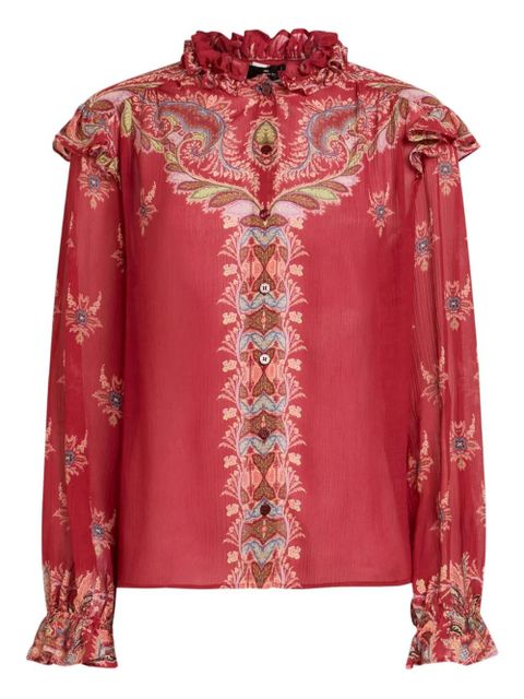 ETRO ruffled paisley-print blouse - Red - zdjęcie produktu nr 1