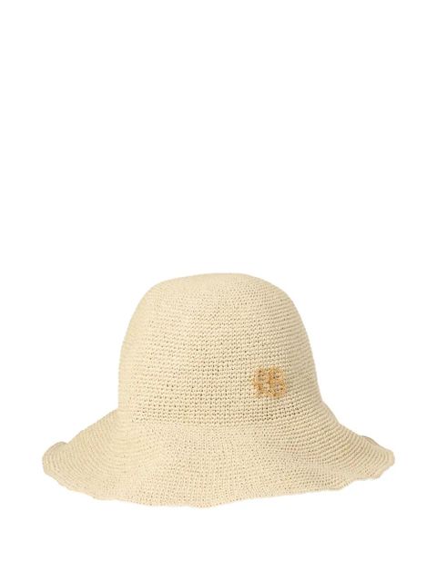 Ruslan Baginskiy ruffled straw hat - Neutrals - zdjęcie produktu nr 1
