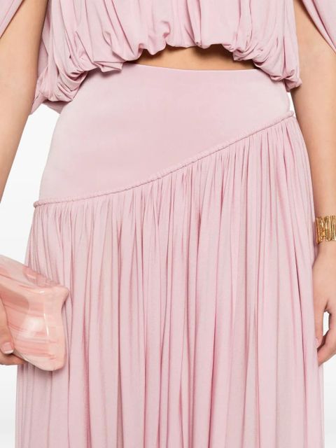 ZIMMERMANN Alchemy asymmetric-yoke gathered midi skirt - Pink