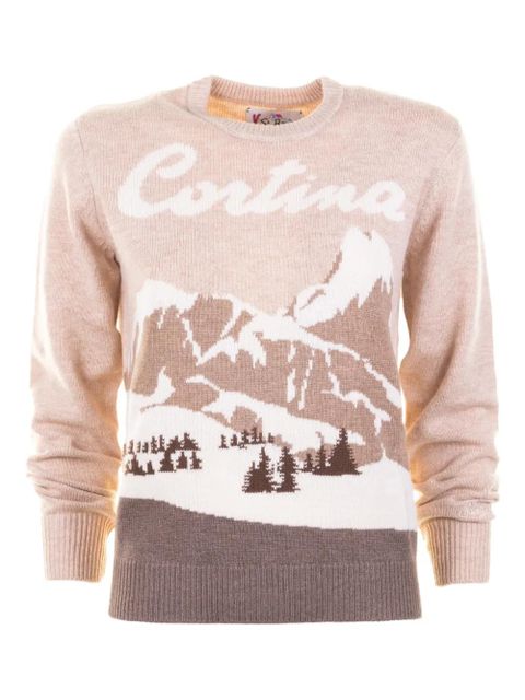 MC2 Saint Barth mountain intarsia crew neck sweater - Neutrals - zdjęcie produktu nr 1