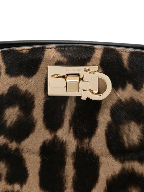 Ferragamo Studio Box leopard-print satchel bag - Neutrals