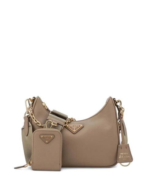 Prada chain triangle cross body bag - Neutrals - zdjęcie produktu nr 1