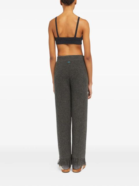 Alanui fringed knitted trousers - Grey