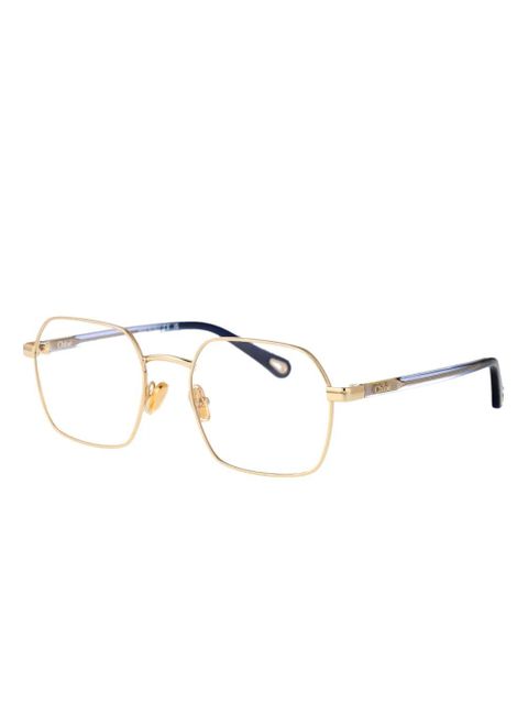 Chloé Eyewear geometric frame glasses - Gold - zdjęcie produktu nr 2