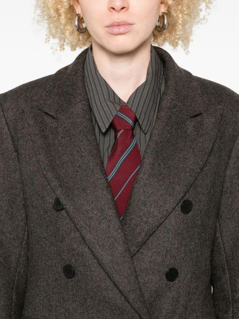 SANDRO buttoned double-breasted coat - Grey - zdjęcie produktu nr 2