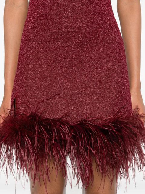 Oséree Lumière Plumage mini dress - Red