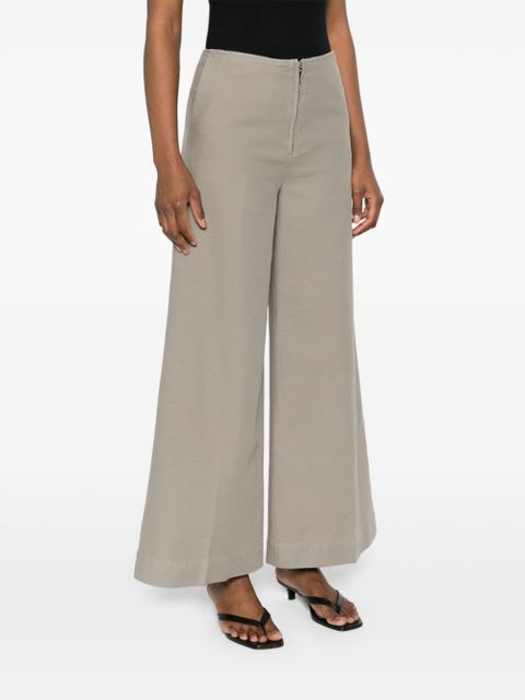 TOTEME cotton wide-leg trousers - Grey