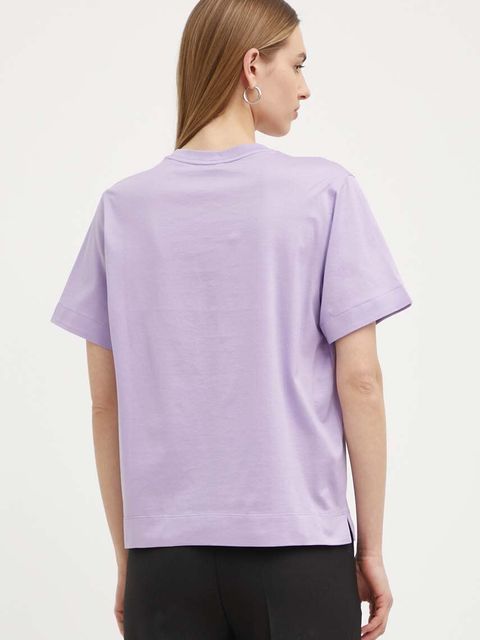 BOSS t-shirt bawełniany damski kolor fioletowy 50521741
