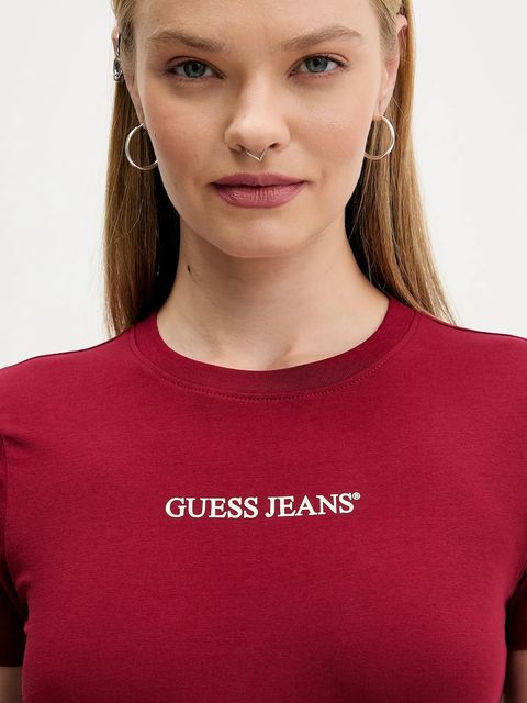 Guess Jeans t-shirt damski kolor czerwony W4YI01 J1314 - zdjęcie produktu nr 2
