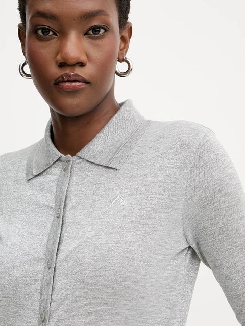 Patrizia Pepe t-shirt damskie kolor szary lekki 8K0320 K128