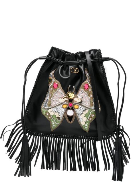 Valentino Garavani fringed shoulder bag - Black - zdjęcie produktu nr 1