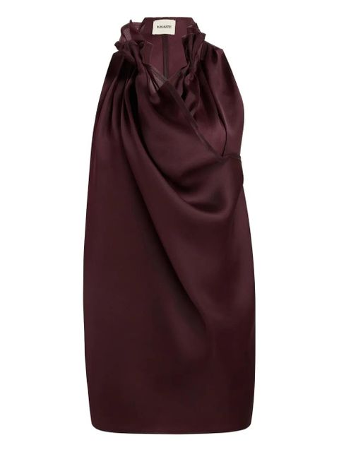 KHAITE Meegan ruffled-collar top - Red - zdjęcie produktu nr 1