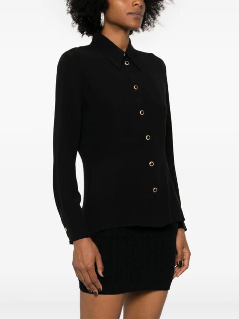 Alessandra Rich long-sleeve silk shirt - Black