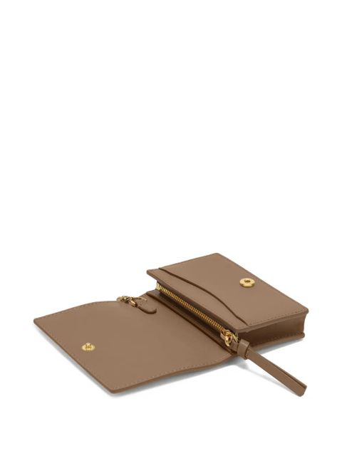 GANNI Bou chain-detail cardholder - Brown