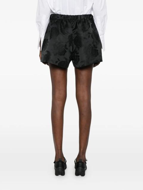 Simone Rocha floral-pattern shorts - Black