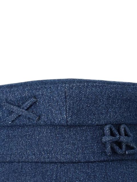 Ruslan Baginskiy appliqué cotton baker boy hat - Blue