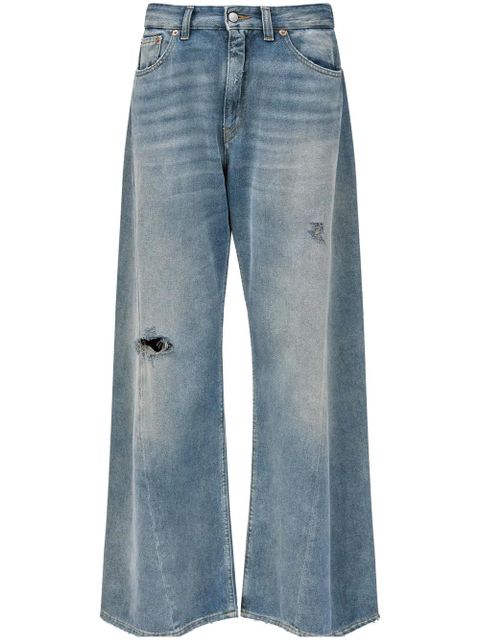 MM6 Maison Margiela distressed wide-leg jeans - Blue - zdjęcie produktu nr 1