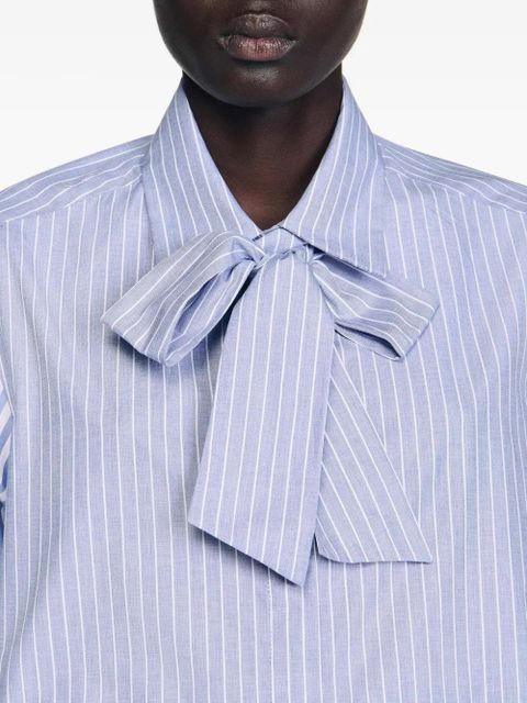 SANDRO striped tie-neck shirt - Blue