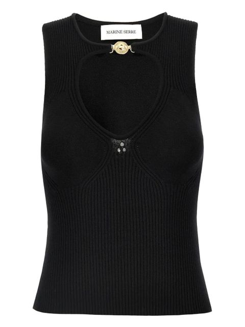Marine Serre open-knit tank top - Black - zdjęcie produktu nr 1