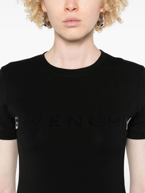 Givenchy logo-flocked T-shirt - Black - zdjęcie produktu nr 2