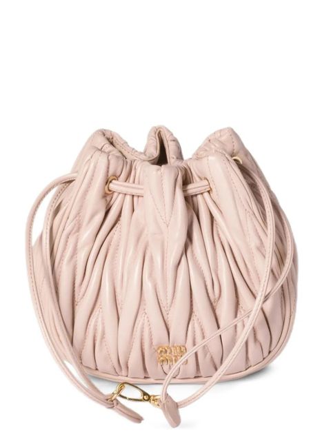 Miu Miu matelassé drawstring mini bag - Pink - zdjęcie produktu nr 1
