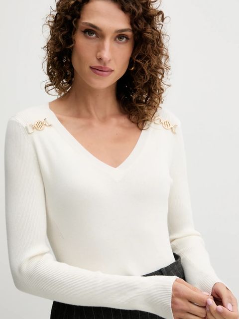 Fracomina sweter damski kolor beżowy lekki FR25WT7025K43301