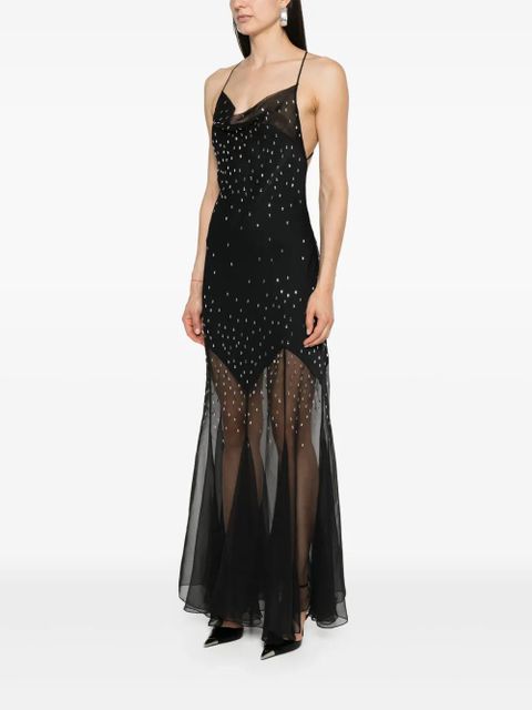 Rabanne crystal-embellished long dress - Black