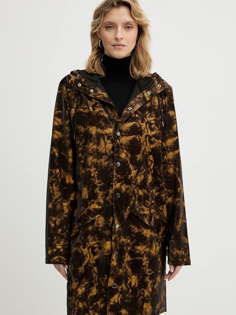 Rains kurtka 12020 Long Jacket W3 kolor brązowy przejściowa oversize 12020 - zdjęcie produktu nr 1