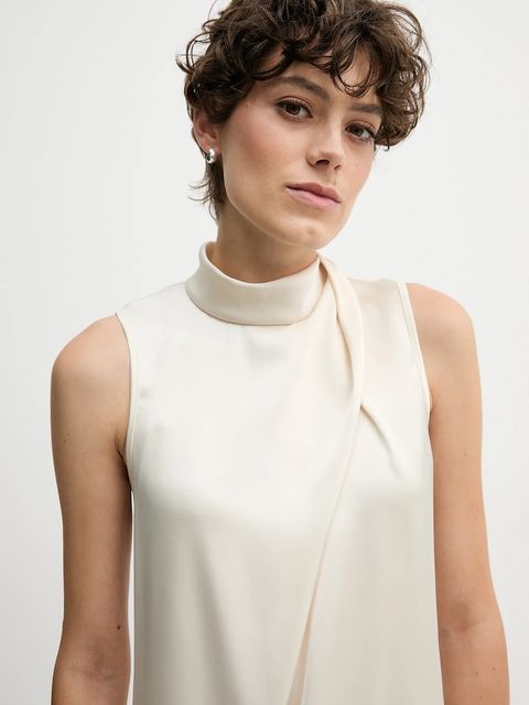 Sandro Ferrone bluzka damska kolor beżowy gładka S22YBFLOGICA