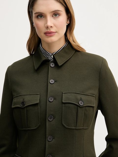 Polo Ralph Lauren marynarka kolor zielony jednorzędowa gładka 211A93159