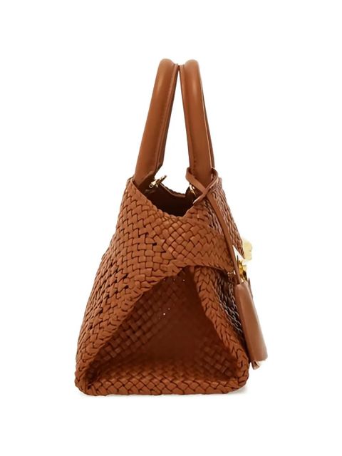Ferragamo XS woven hug tote bag - Brown