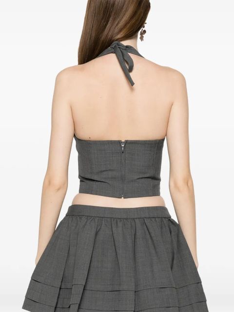 SHUSHU/TONG halterneck bow-tie top - Grey - zdjęcie produktu nr 2