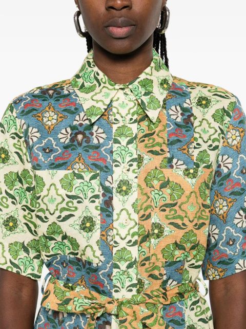 ALEMAIS floral print shirt dress - Blue