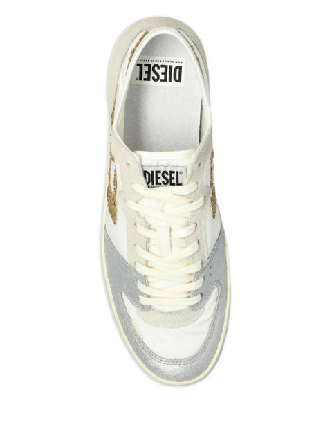 Diesel S-Leroji glitter-panel low sneakers - White