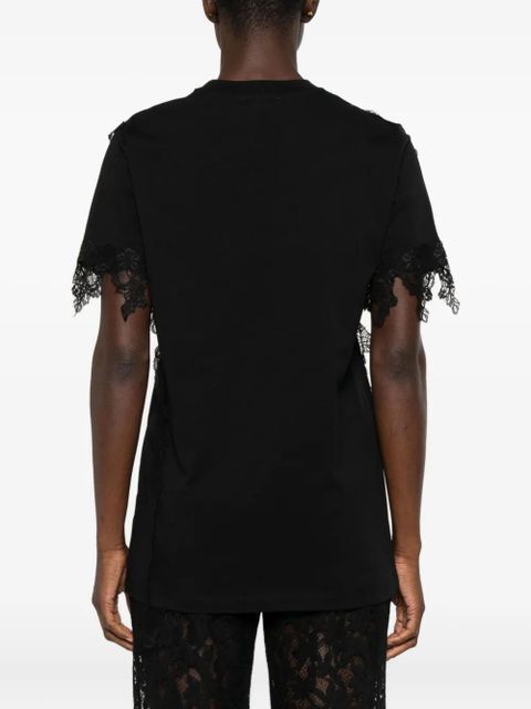 Blumarine lace-trimmed short-sleeve top - Black
