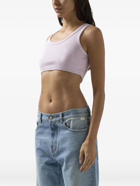 GCDS logo-detail crop top - Purple