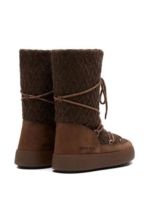Moon Boot knit lace-up boots - Brown