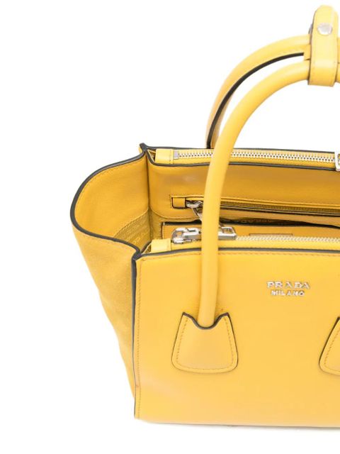 Prada logo-plaque tote bag - Yellow
